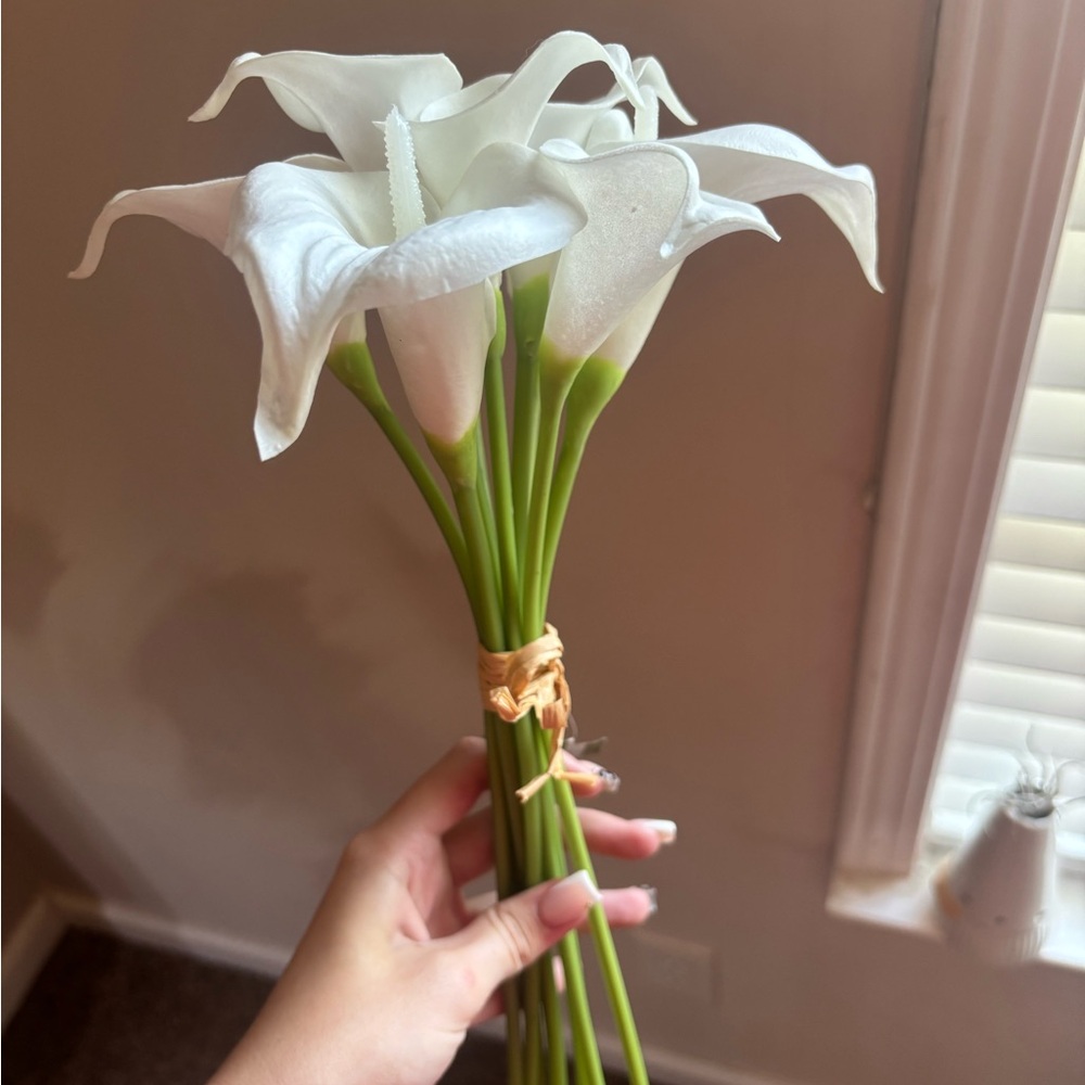 Ashland White and Green Calla Lily Faux Bouquet